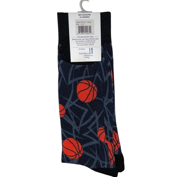 New Men’s Tall Order Socks w/ Basketballs - Picture 2 of 4